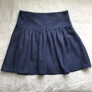 Ann Taylor Blue Navy Eyelet Skirt size 8